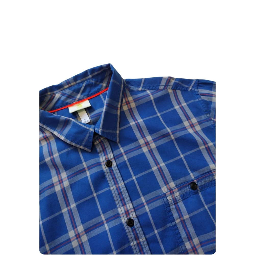 Adidas Shirt Men's 54 Neo Blue‎ Plaid Long Sleeve Button Down Outdoor Active